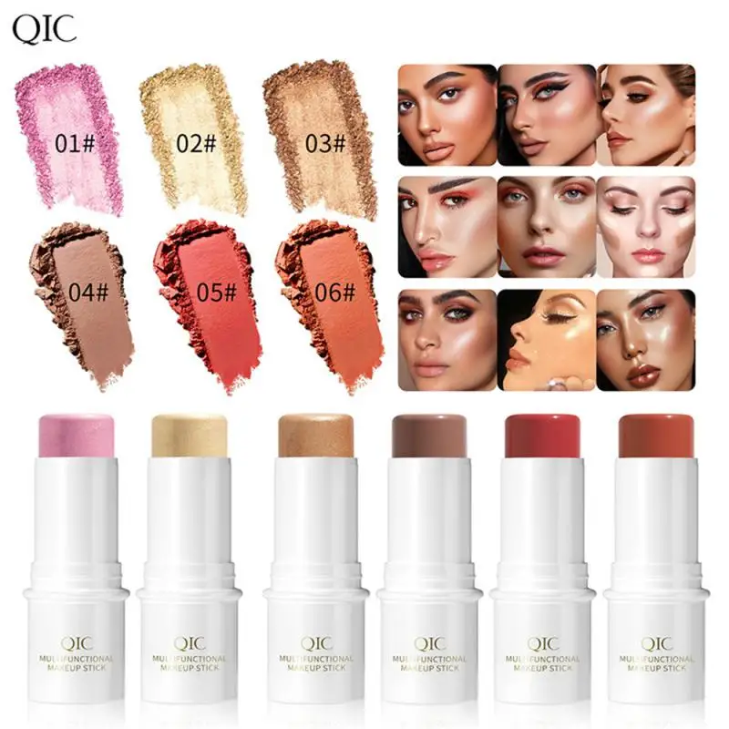 

6 Colors Makeup Highlighter Blush Repair Face Contour Stick Bronzer Highlighting Powder Fashion Makeup Blush Stick Shegleem