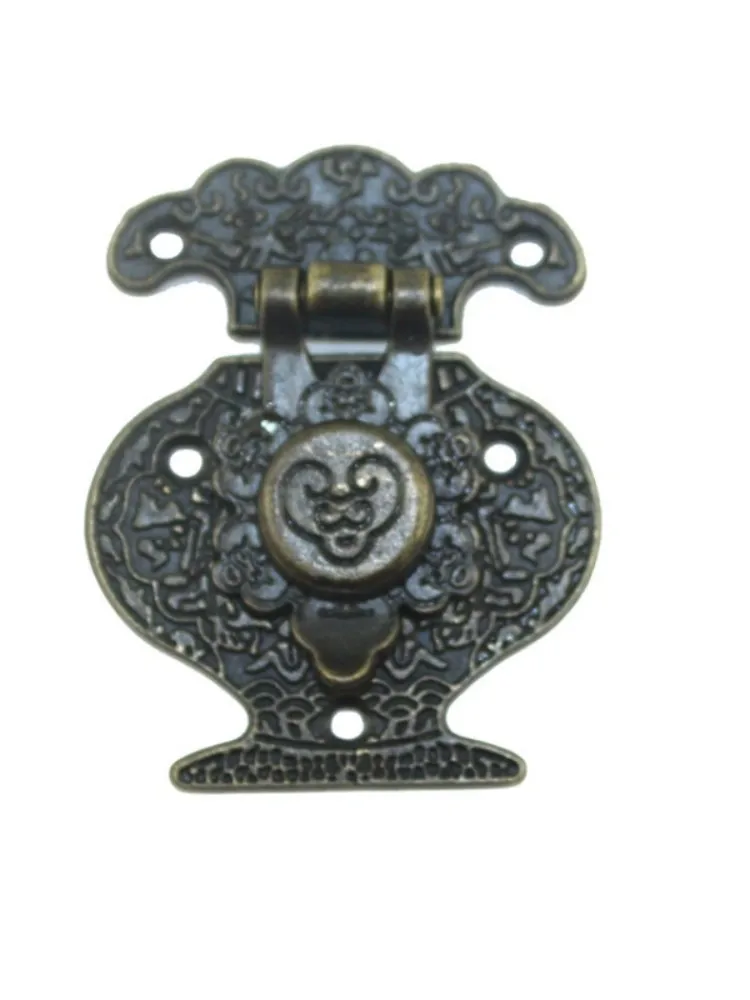 

1PC Vintage Hasp Wooden Jewellery Box Alloy Vase Buckle Metal Hasp Latch Lock Decorative Bronze Pattern Carved