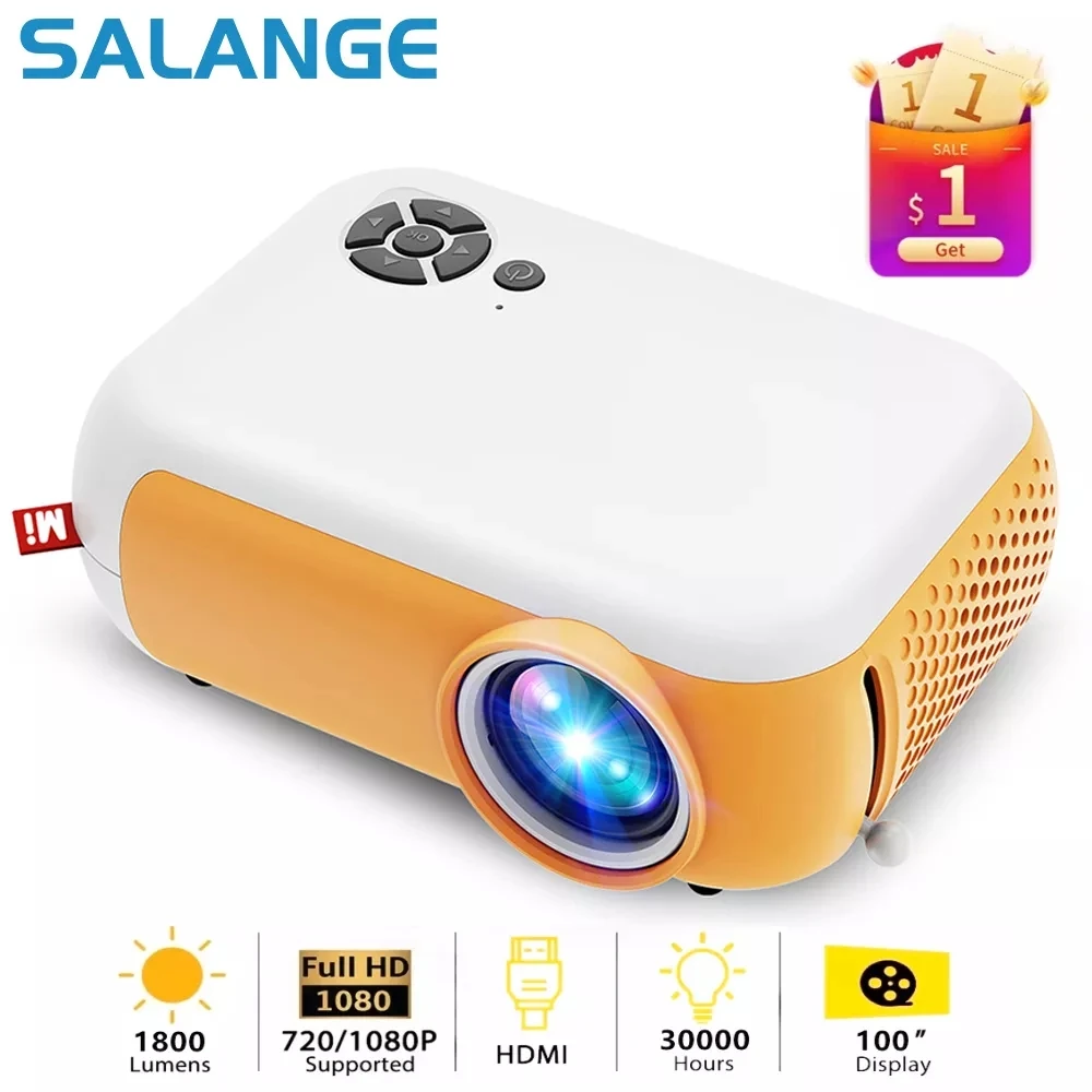 Salange A10 мини светодиодный проектор 1080P поддерживает портативный Proyector фильм