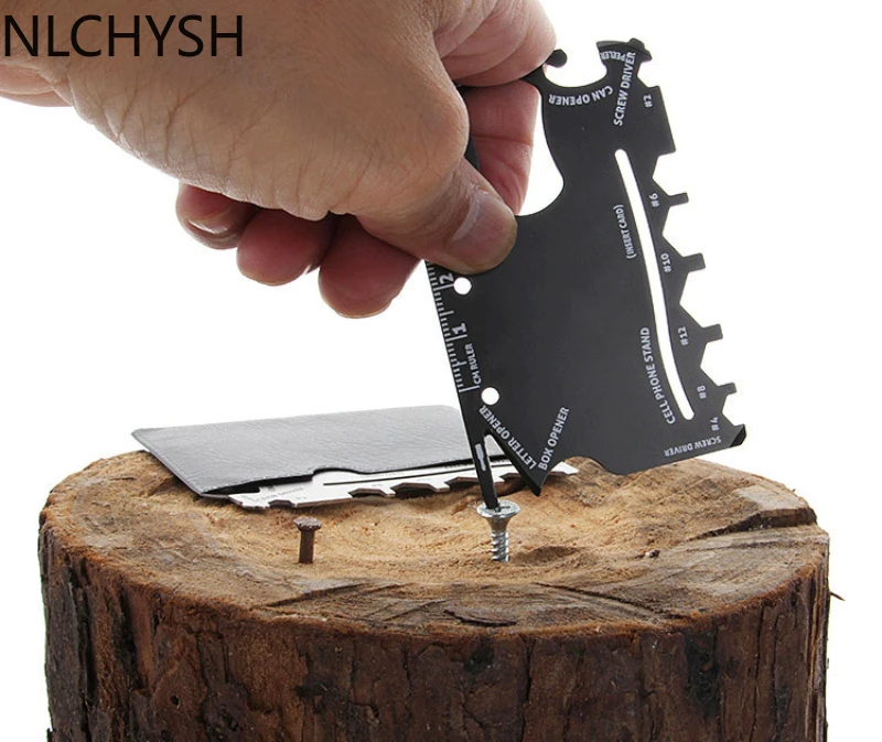 14 In1 Pocket Credit Card Portable Multi Tools Outdoor Survival Camping Equipment Portable Hiking Card Stainless Steel Tool Card