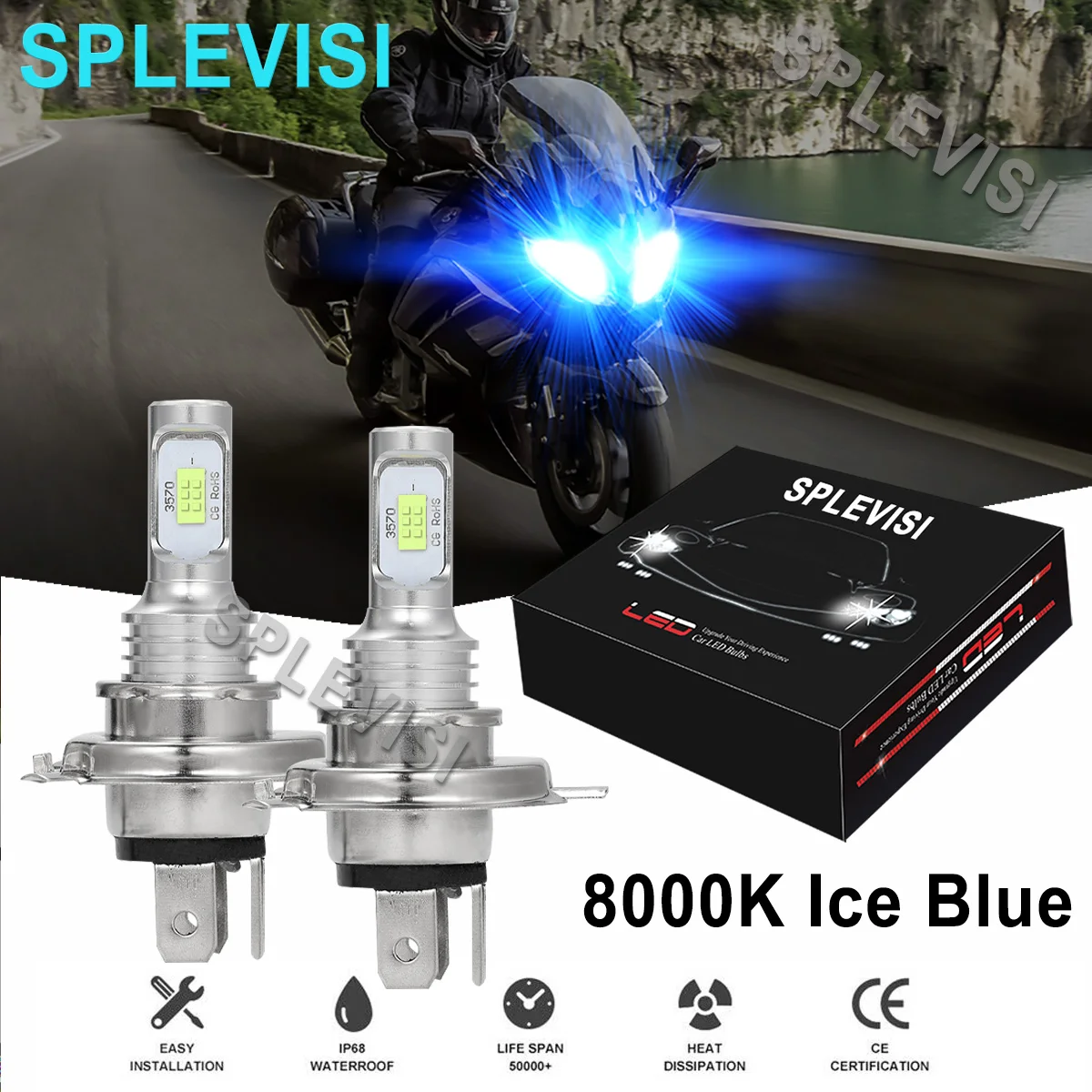 

2x70W Ice blue motorcycle headlight For Yamaha FJ1200 1986-1992 TW200 1987-2019 SRX700 1998 1999 2000-2002 motorcycle accessorie