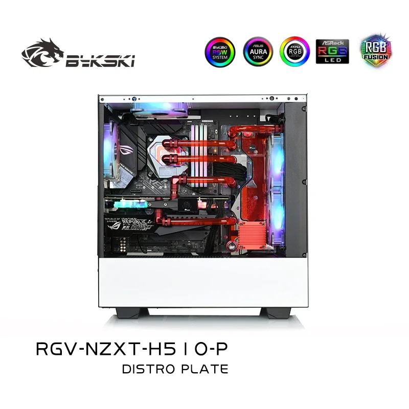 Distro Plate Bykski для корпуса расхода NZXT H510 водосточная плата с насосом DDC резервуар G1/4