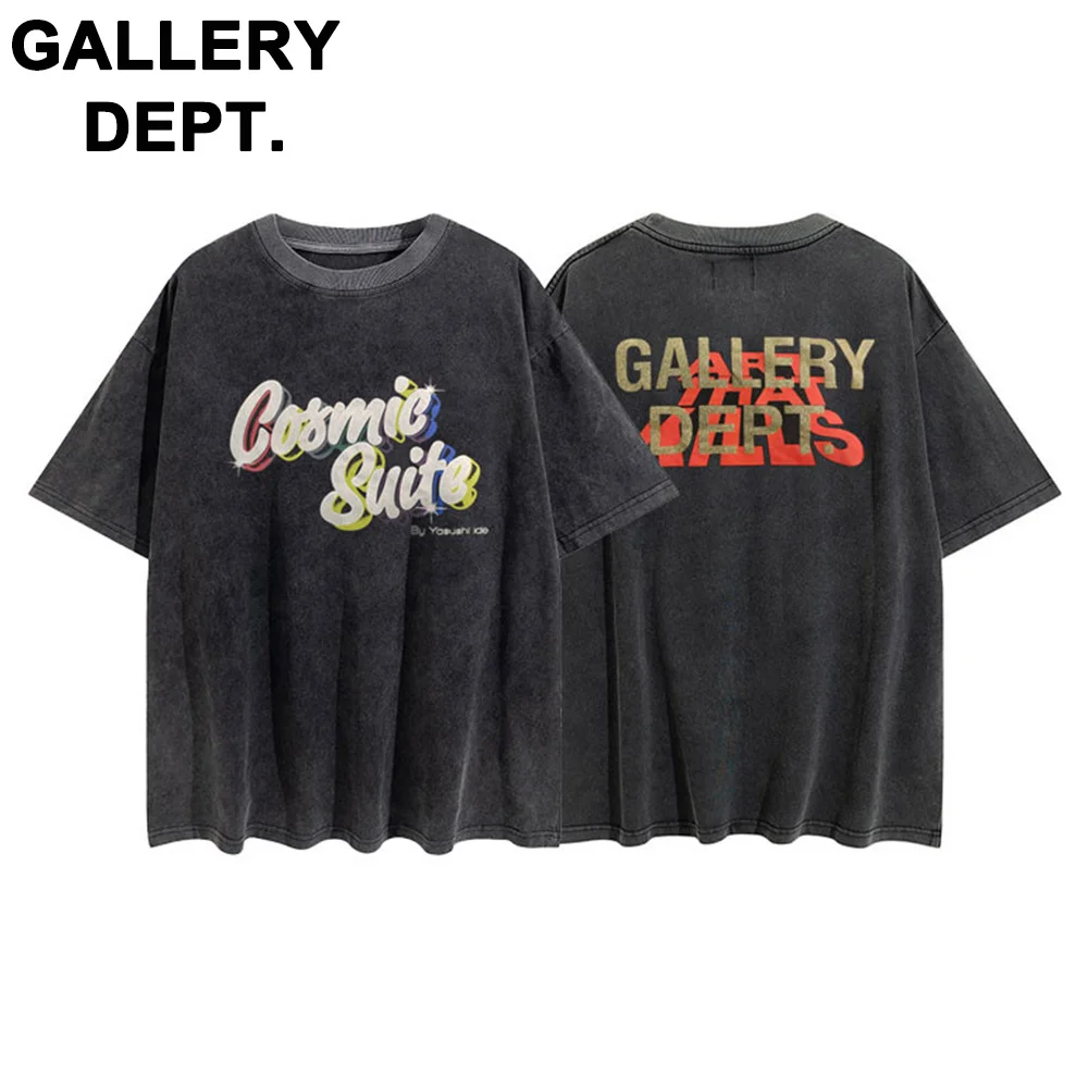 

GALLERY Dept-T-shirt à col rond pour hommes et femmes, impression de conception variée, Respzed At Washed, manches courtes,