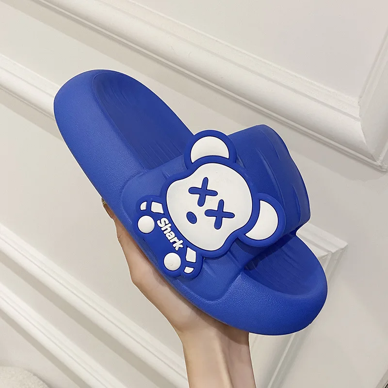 Shevalues Soft Thick Bottom Slippers Women Summer Indoor Cartoon Non-slip Slippers Men Home Bath Slides Outdoor Fashion Sandals