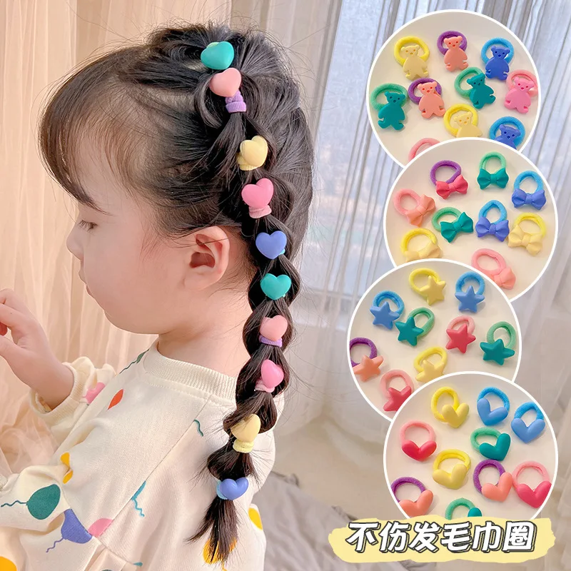 

10pcs Lovely Colorful Hair Scrunchies Thumb Hair Rope Elastic Hair Bands Girls Women Hair Accessories 2022 Fashion Infant Baby