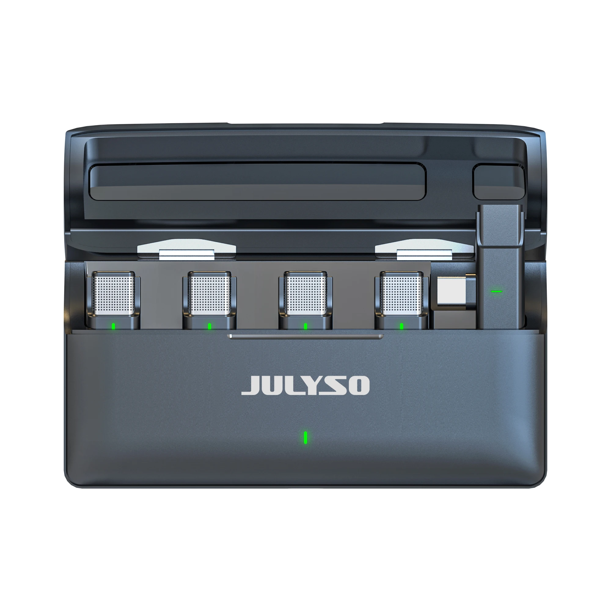 

Беспроводной петличный мини-микрофон Julyso 2022, Профессиональный 4-канальный беспроводной микрофон с шумоподавлением