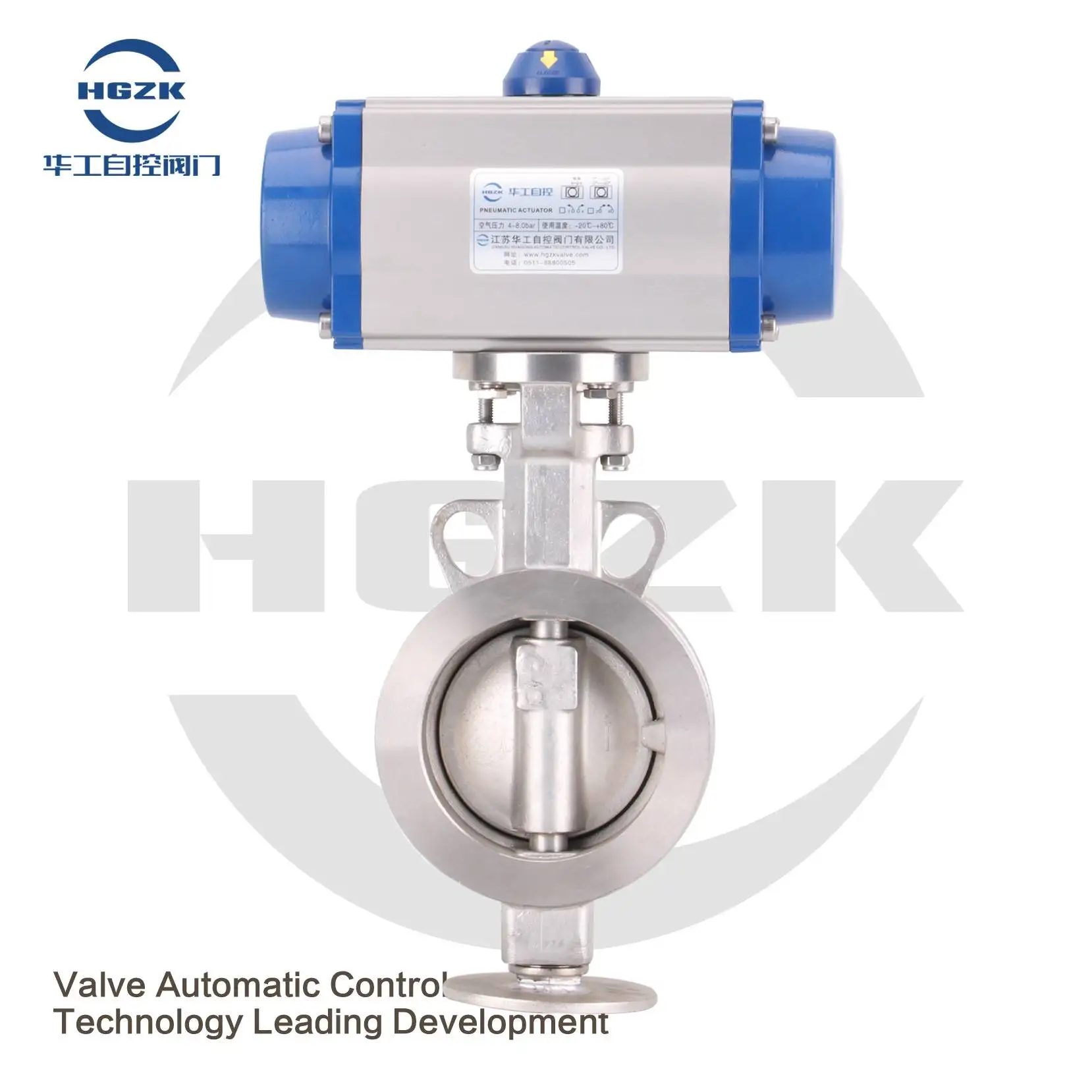 

High Temperature Stainless Steel Cast Steel Double Eccentric Wafer Type High Performance Pneumatic Butterfly Valve