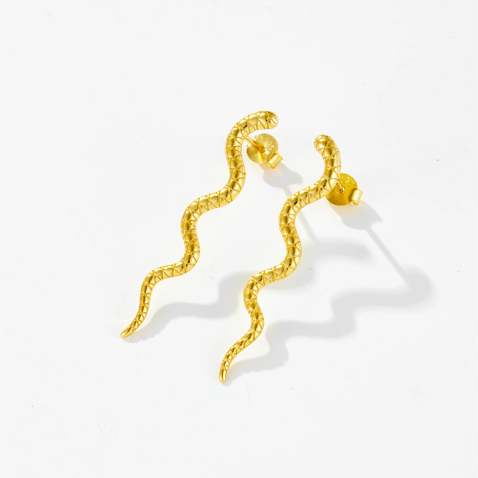 Серьги-гвоздики в виде змеи 40 см
