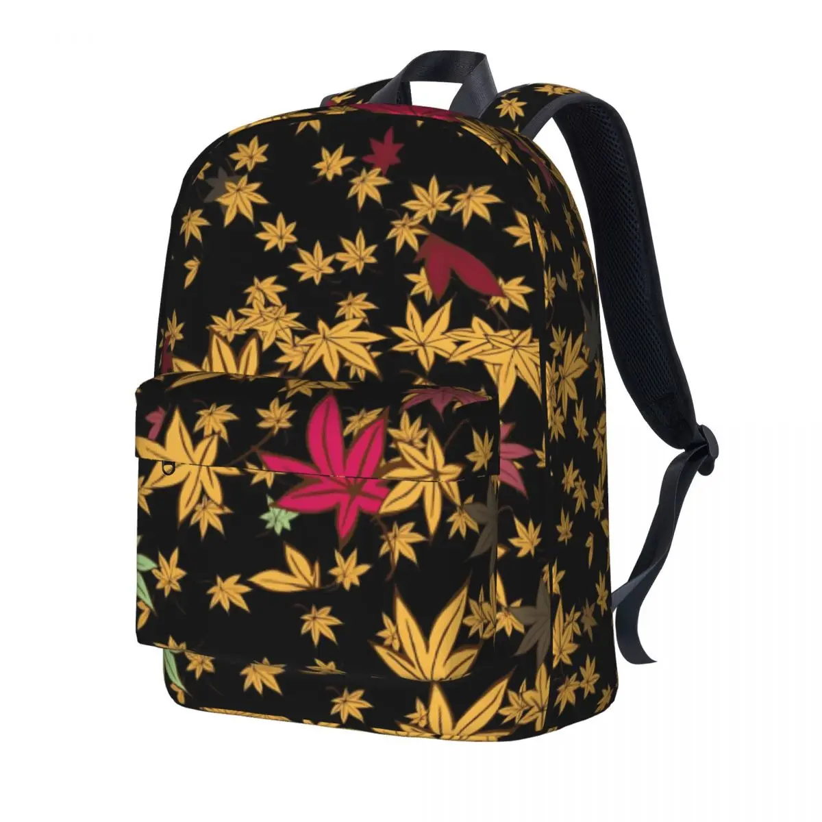 

Leaf Print Backpack Colorful Dots Daily Backpacks Student Fun School Bags Designer Durable Rucksack