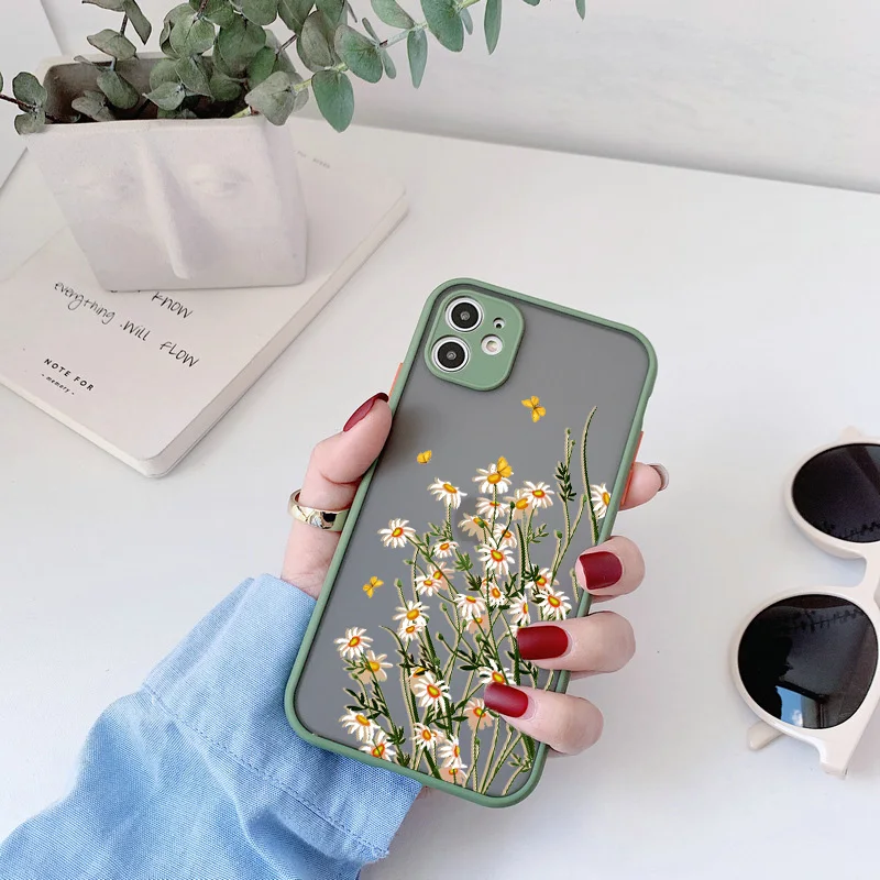 

Butterfly Lavender Higan Flower Phone Case For iphone 12 13 mini 11 pro max 6s 7 8 plus SE 2 X XR XS Max Shockproof Back Cover