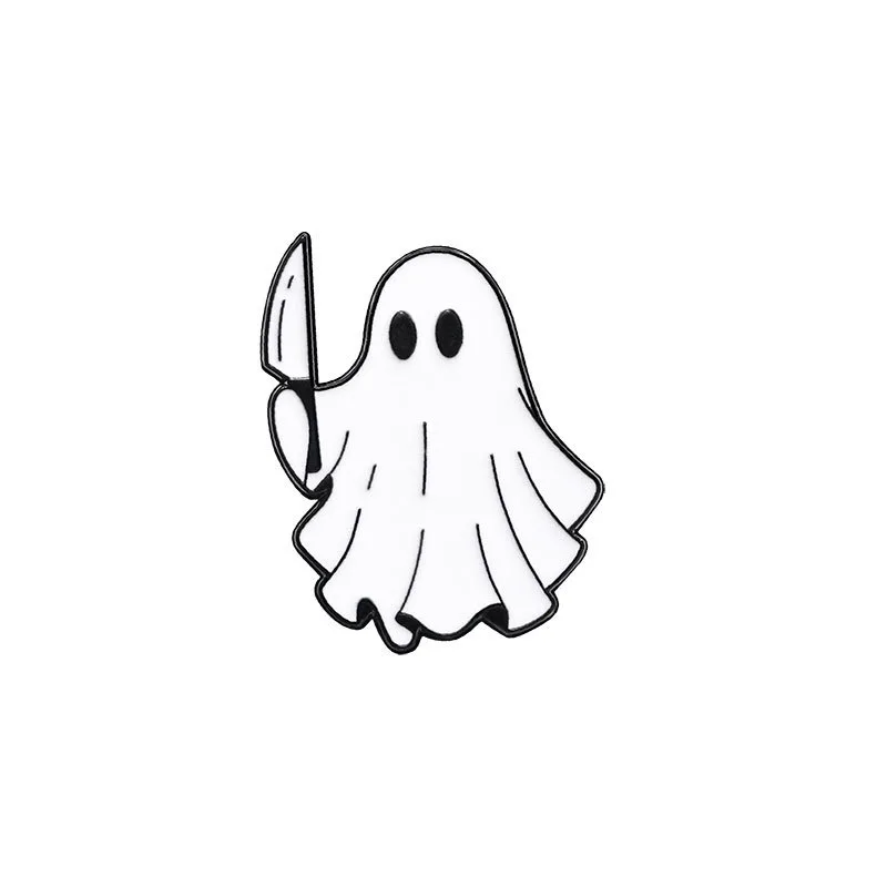 

Эмалированная брошь с призраком
