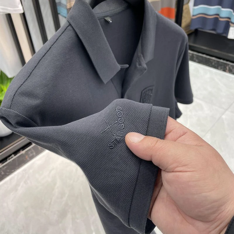 Golf Men's Embroidered Polo Shirt 2023 Summer New High end Business Leisure Sports Polo Neck Short Sleeve T-shirt