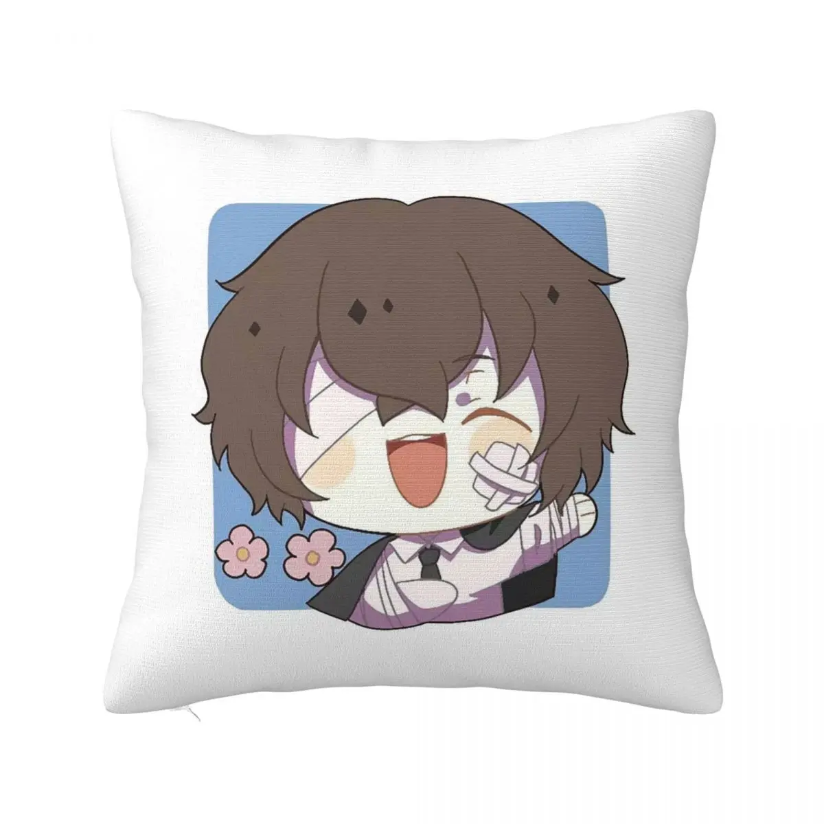

Dazai Osamu Anime Bungo Stray Dogs Pillowcase Printed Polyester Cushion Cover Decorations Pillow Case Cover Bedroom Square 18"