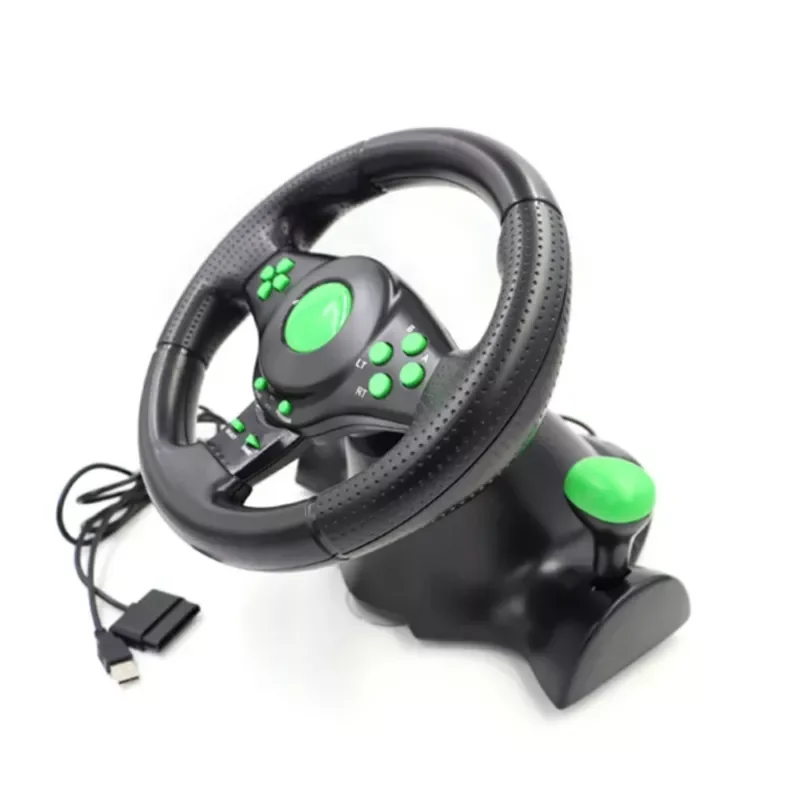 

NEW2023 Gaming Steering Wheel with Pedals 180 Degree Rotation Vibration USB Steer Wheel Compatible with XB360/PS3/PS2/ wholesal