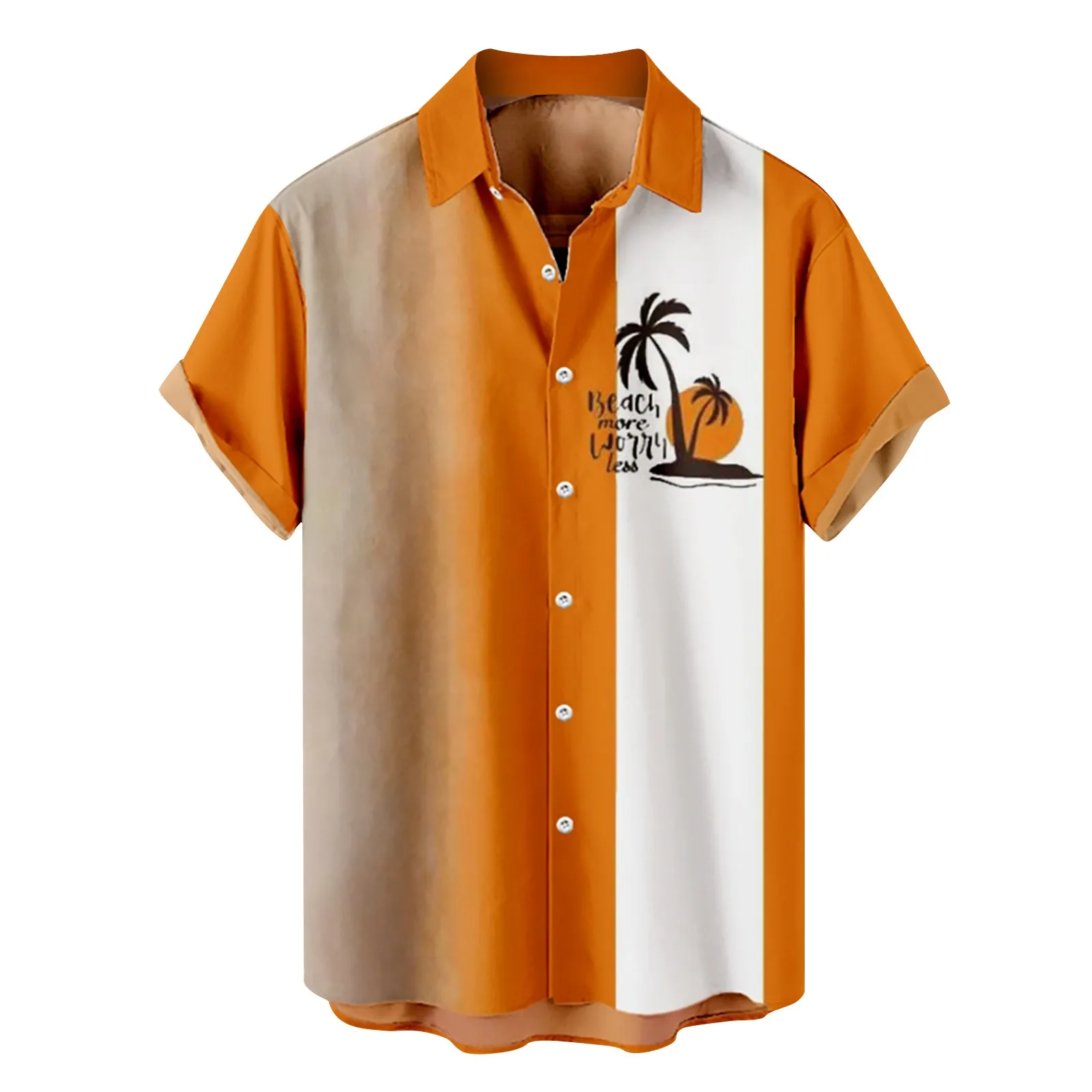 

Гавайская рубашка мужская летняя, 3d с принтом "кокосовое дерево" рубашки для мужчин, праздничные пляжные Топы с коротким рукавом, футболка, М...