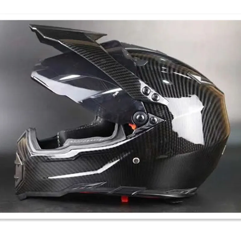 Carbon Fiber Grain ABS Material Men Atv Mtb Dh Downhill Dirt Bike Off-road Racing Helmets Full Face Motorcycle Helmet Lens Visor enlarge