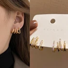 2022 новый тренд кристаллический крючок серьги-кольца для женщин ювелирные изделия корейские Металлические золотые геометрические круги серьги на цепочке женские аксессуары
