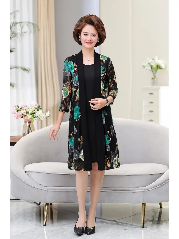 Костюм/один предмет Женский шифоновый кардиган с принтом куртка для матери и