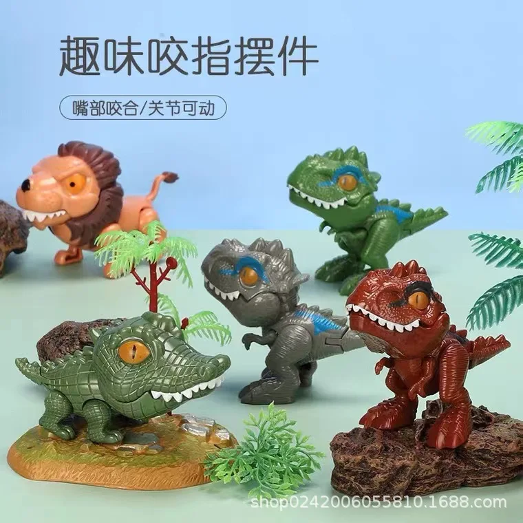 

New 1pcs Fidget Finger Dinosaur Toy Gift Jurassic Tricky Tyrannosauru Park Model Interactive Biting Hand Creative Dinosaur Child