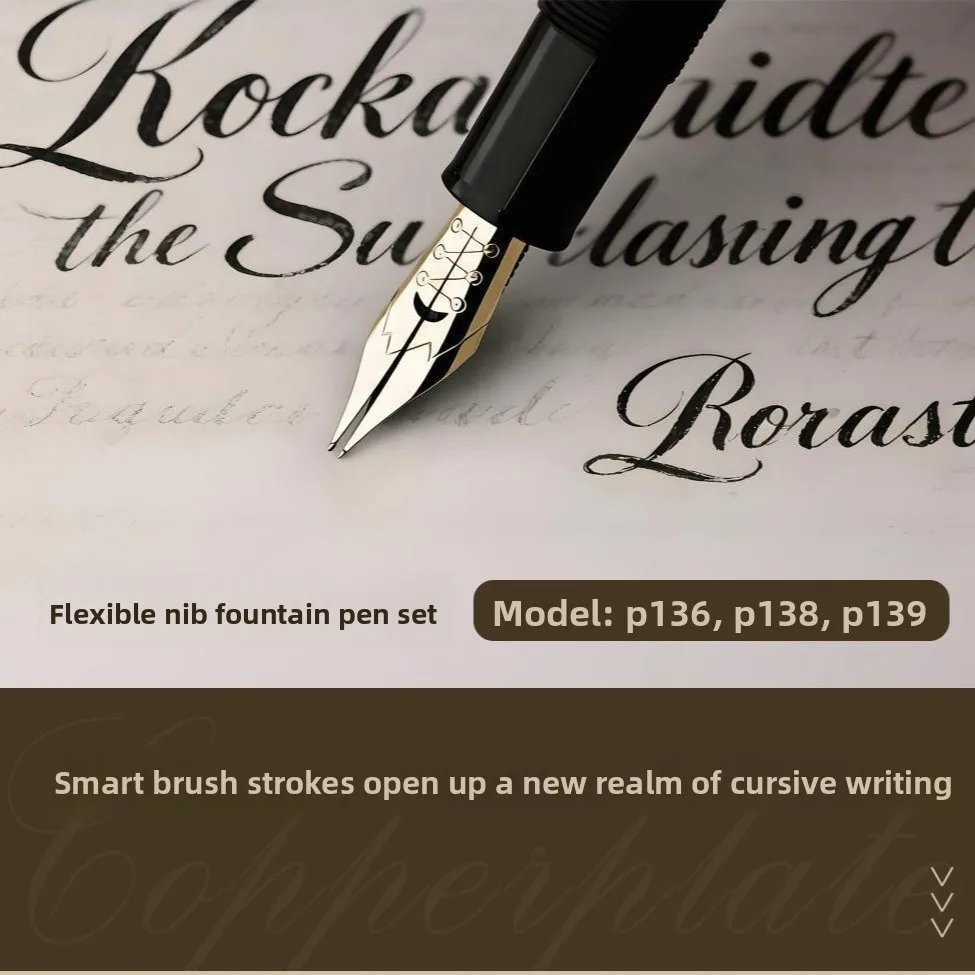 Фото Перьевая ручка MAJOHN P139 P138 P136 Classic Flex Nib: гибкое перо, мягкость, для делового письма, модификация ES ER №5
