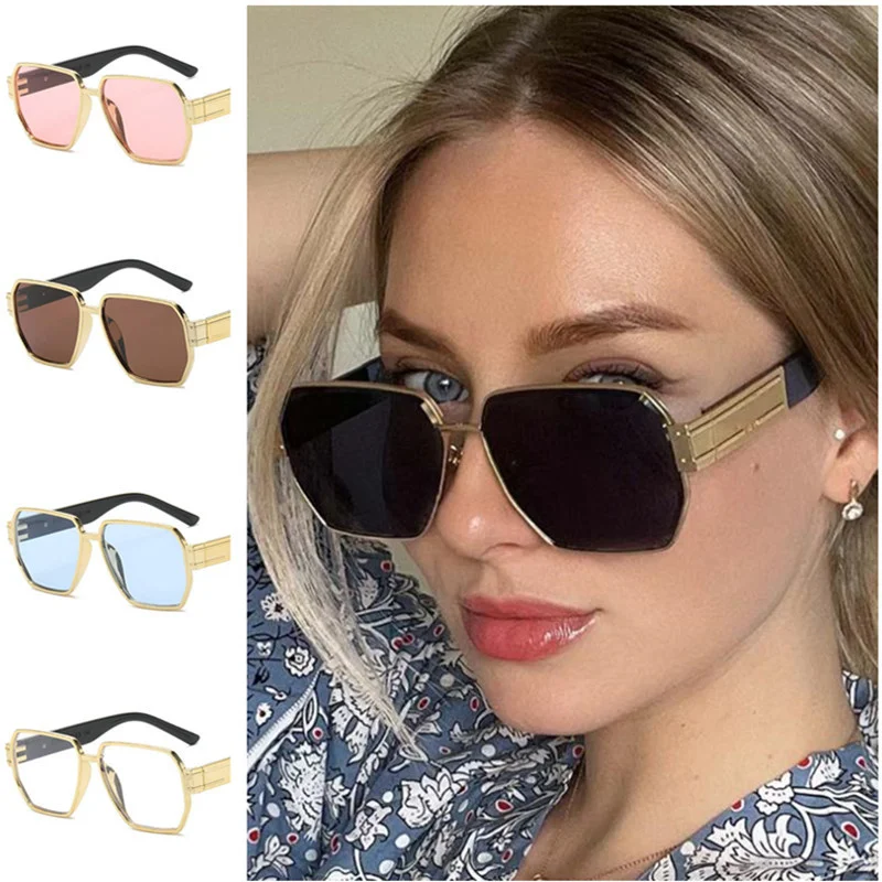 

NEW Sunglasses Unisex Polygon Sun Glasses Retro Anti-UV Spectacles Oversize Frame Eyeglasses Simplity Ornamental