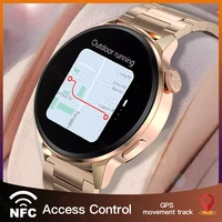 2022 new nfc smart watch women bluetooth call sport gps track watches men wireless charging ecg ppg smartwatch for android ios