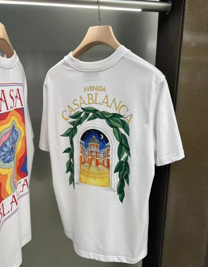 

New Casablanca T shirt 2023 Spring Summer Men Women Fashion Cotton Comfortable T Shirt Short Sleeve Tee Tops