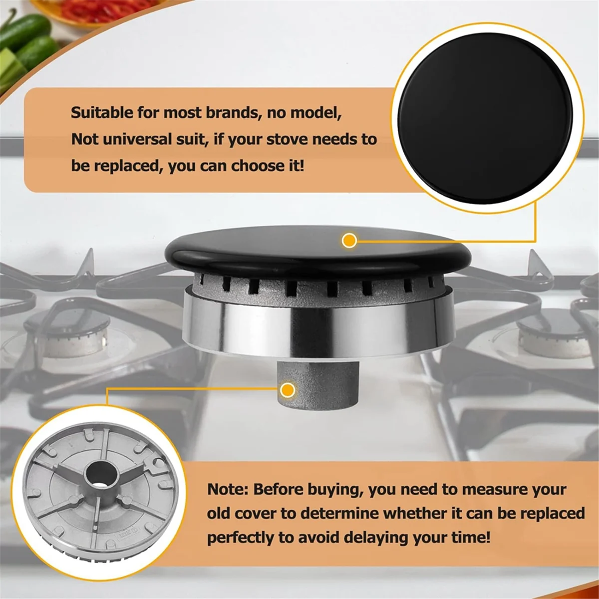 8 шт. набор шляп для плиты газовая плита горелка корона пламенная крышка комплект