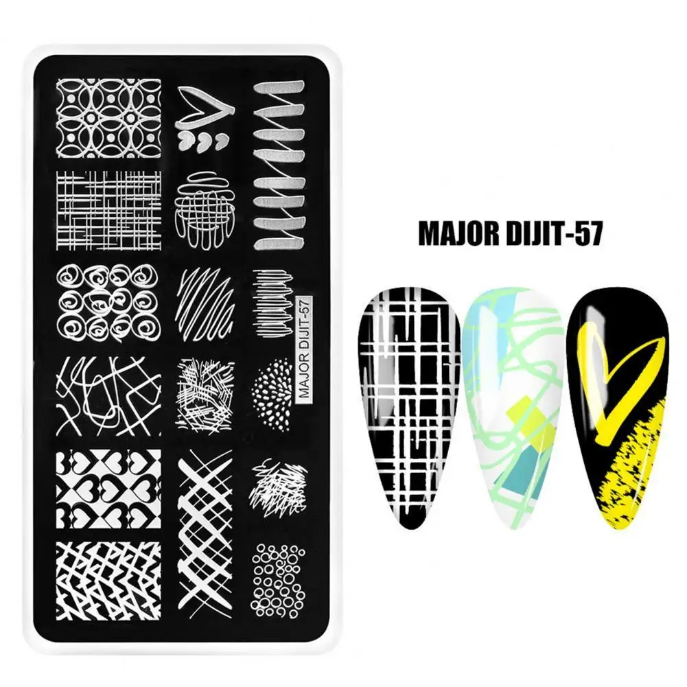 

Versatile Portable Clear Engraved DIY Manicure Template Nail Plate for Salon Nail Stamping Plates Manicure Printing Mold