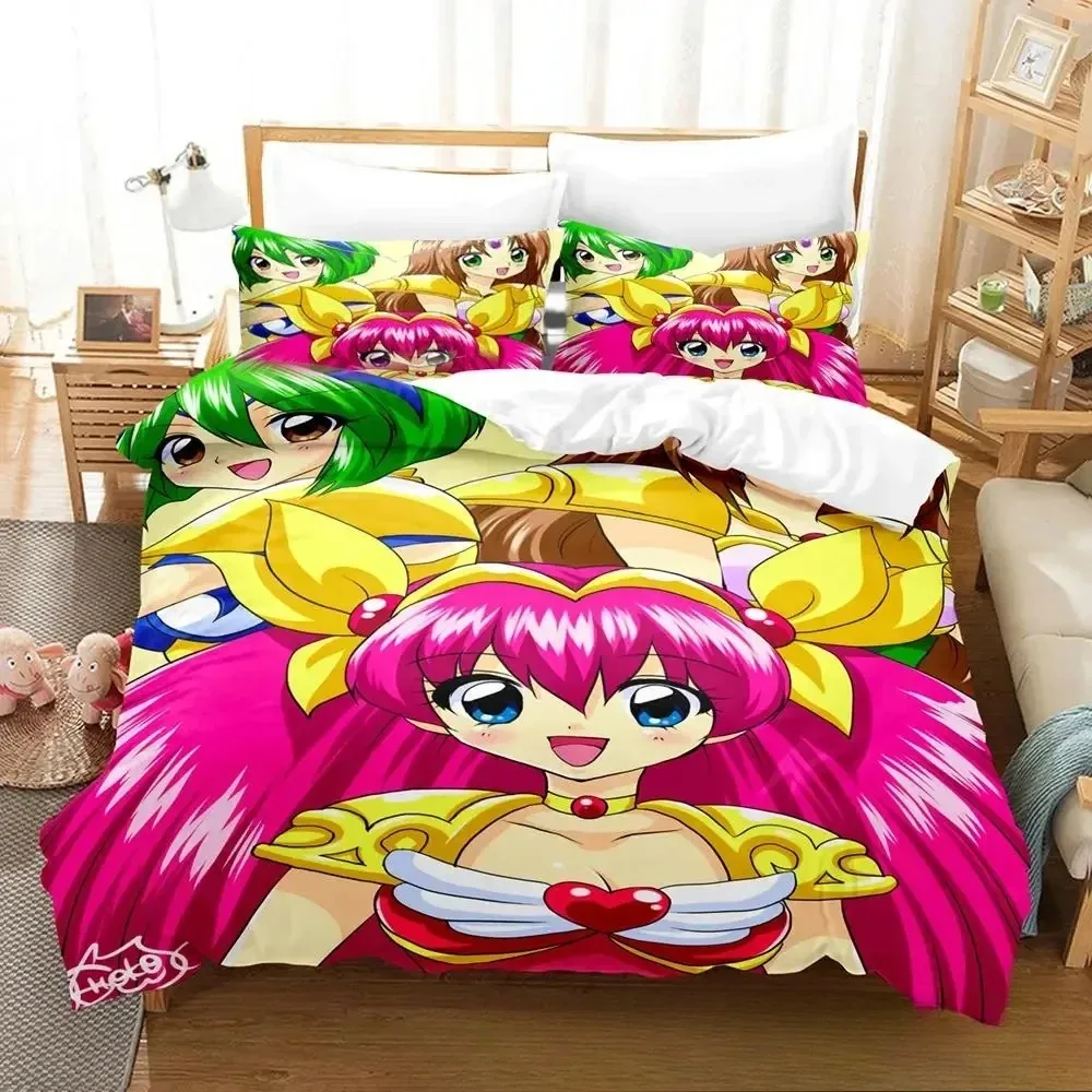 Anime Wedding Peach Bedding Set Duvet Cover Comforter Bed Quilt Pillowcase King Queen Twin Size Boys Girls Adultse