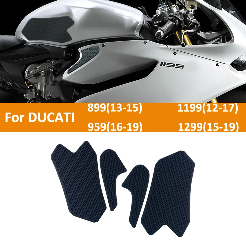 

New Motorcycle Tank Traction Pad Side Gas Knee Grip Protector Anti slip Sticker 3M Black For DUCATI PANIGALE 899 959 1199 1299