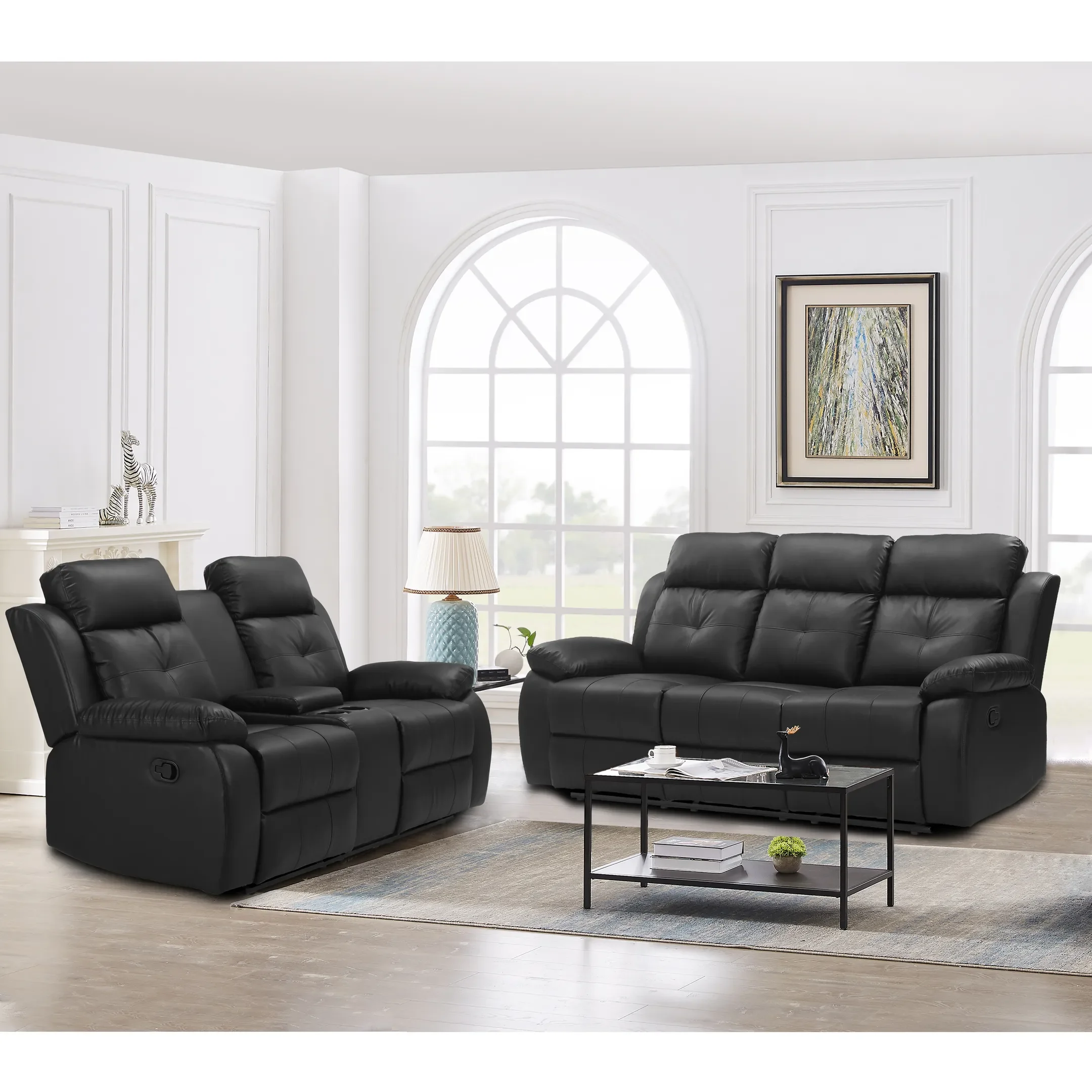 

2-pcs living room set reclining sofa（This product is an oversized item/LTL）