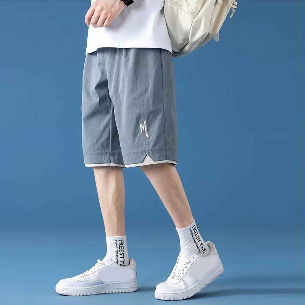 

Шорты Y2k мужские с вышивкой, летние спортивные штаны для спортзала, бега, спорта, фитнеса, пляжа, баскетбола, бега, свободные короткие брюки