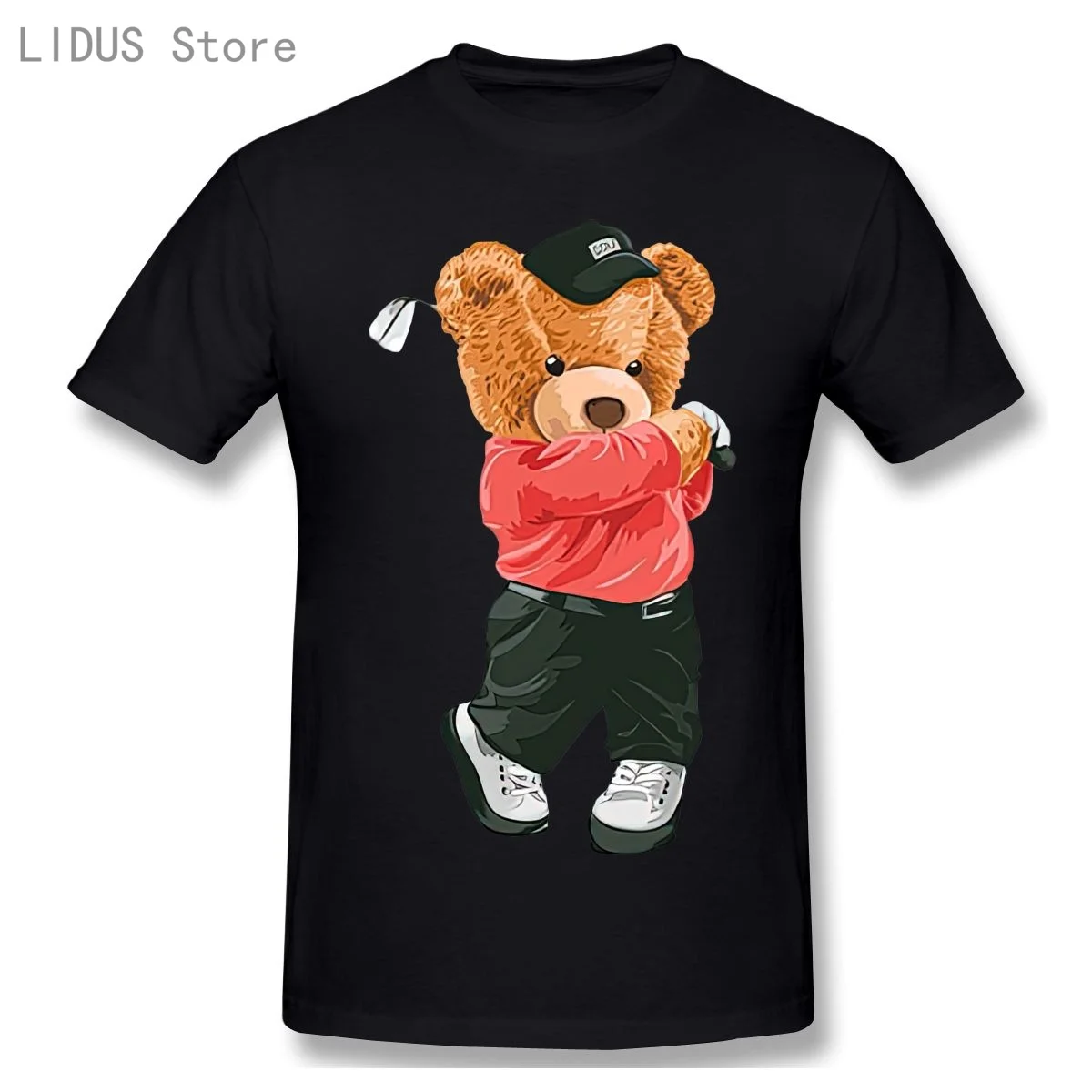 

Lovely Golf Teddy Bear T shirt Harajuku T-shirt Graphics Tshirt Brands Tee Top