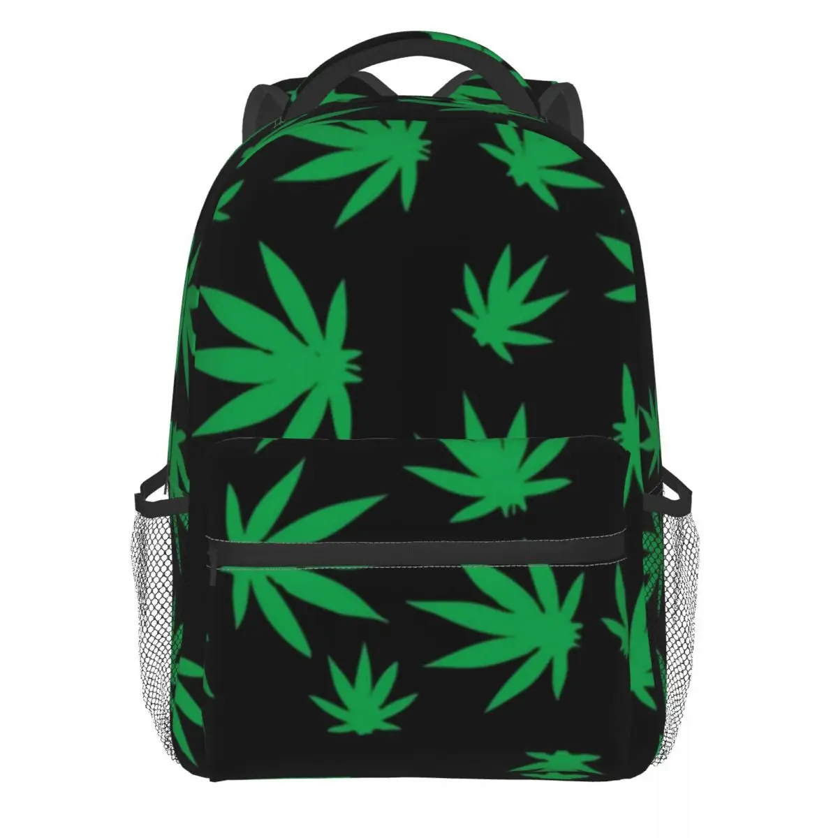 

Марихуана, зеленые дышащие рюкзаки унисекс с рисунком марихуаны, забавные школьные ранцы из полиэстера, ежедневный разноцветный рюкзак
