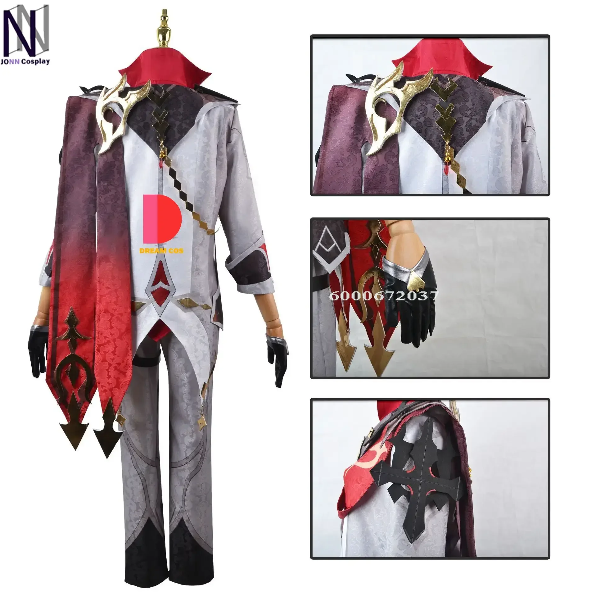 Genshin Impact Game Tartaglia Косплей Костюм Мужской Полный комплект с париком Чайлд Ролевая