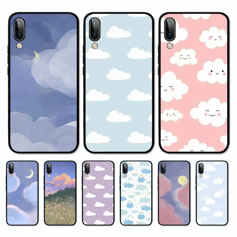 

Colored Clouds Painting Phone Case for Vivo Y91C Y11 17 19 17 67 81 Oppo A9 2020 Realme c3
