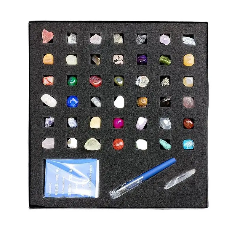 

Mineral Specimen 42PCS Shapeless Gemstones Pocket Gem Box Ornaments For Stress Relief Energy Balancing Children's Games
