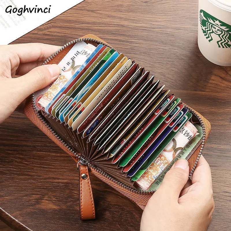 

Women ID Holders Houndstooth Vintage Zipper Multi-card Slot Short Wallets Clutch Credit Card Storage Purses Portable Simple Ins