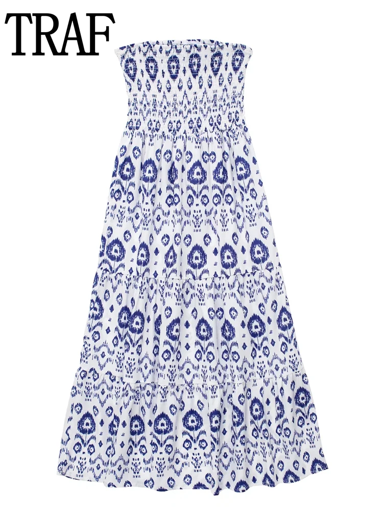 

Юбка-макси Женская плиссированная с высокой талией, с оборками