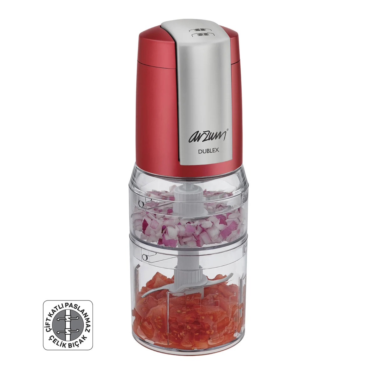 arzum duplex twin beam chopper electric kitchen appliances automatic double deck stainless steel chopping knives free global shipping