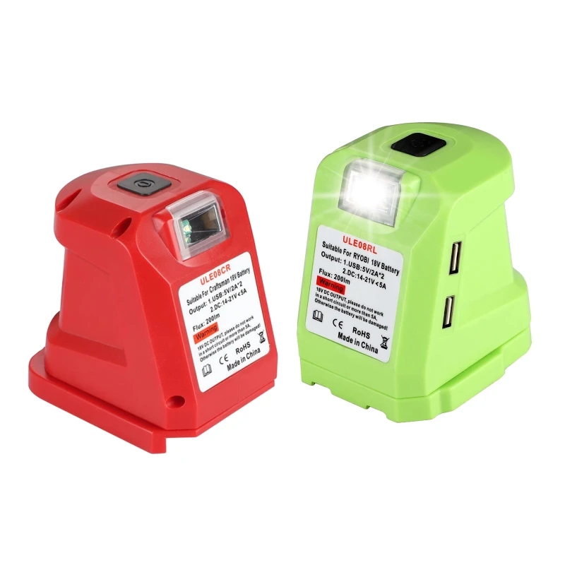 

DC14.4-18V Battery Adapter Converter For Ryobi One+ 18V Li-Ion Battery Adapter DIY With Dual USB LED Switch Control