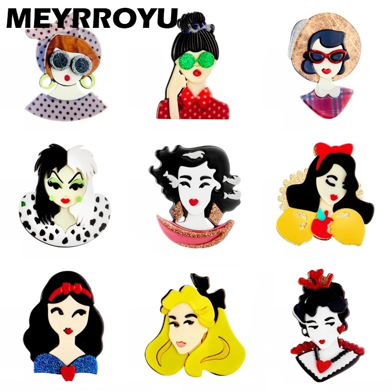 MEYRROYU 2022 New Fashion Acrylic Exquisite Temperament Ladies Brooch Exaggerated Cartoon Cute Badge Lapel Jewelry |