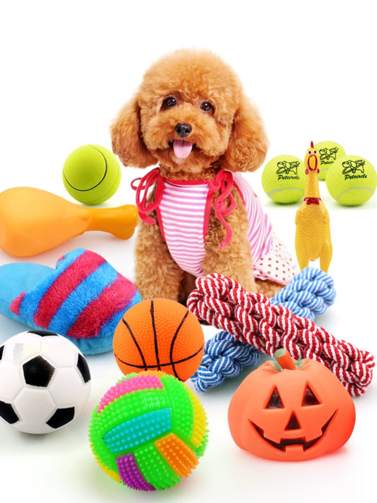 

Pet Toys Dog Toys Small Dogs Puppies Teddy Dogs Plush Balls Bite Resistant Molars Rubber Knots Pet Supplies Pet Products