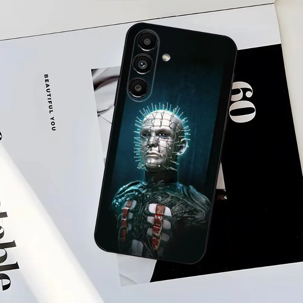P-Pinhead Hellraiser Horror Phone Case For Samsung S25 S24 S23 S22 S21 S20 S10 Ultra Plus Lite FE Soft Silicone Black Cover