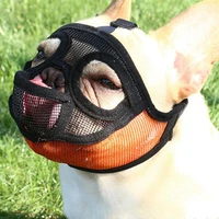 dog muzzles pet mask portable adjustable 1 pc short snout french bulldog breathable mesh pet supplies pet muzzles
