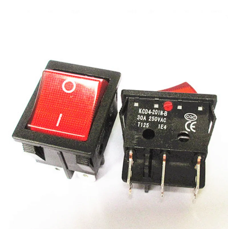 

Welding Machine Power Switch 30A 250VAC Heavy Duty Nylon Electric Heater Switch 4/6Pin With Light 29 X 22mm Electric Switch