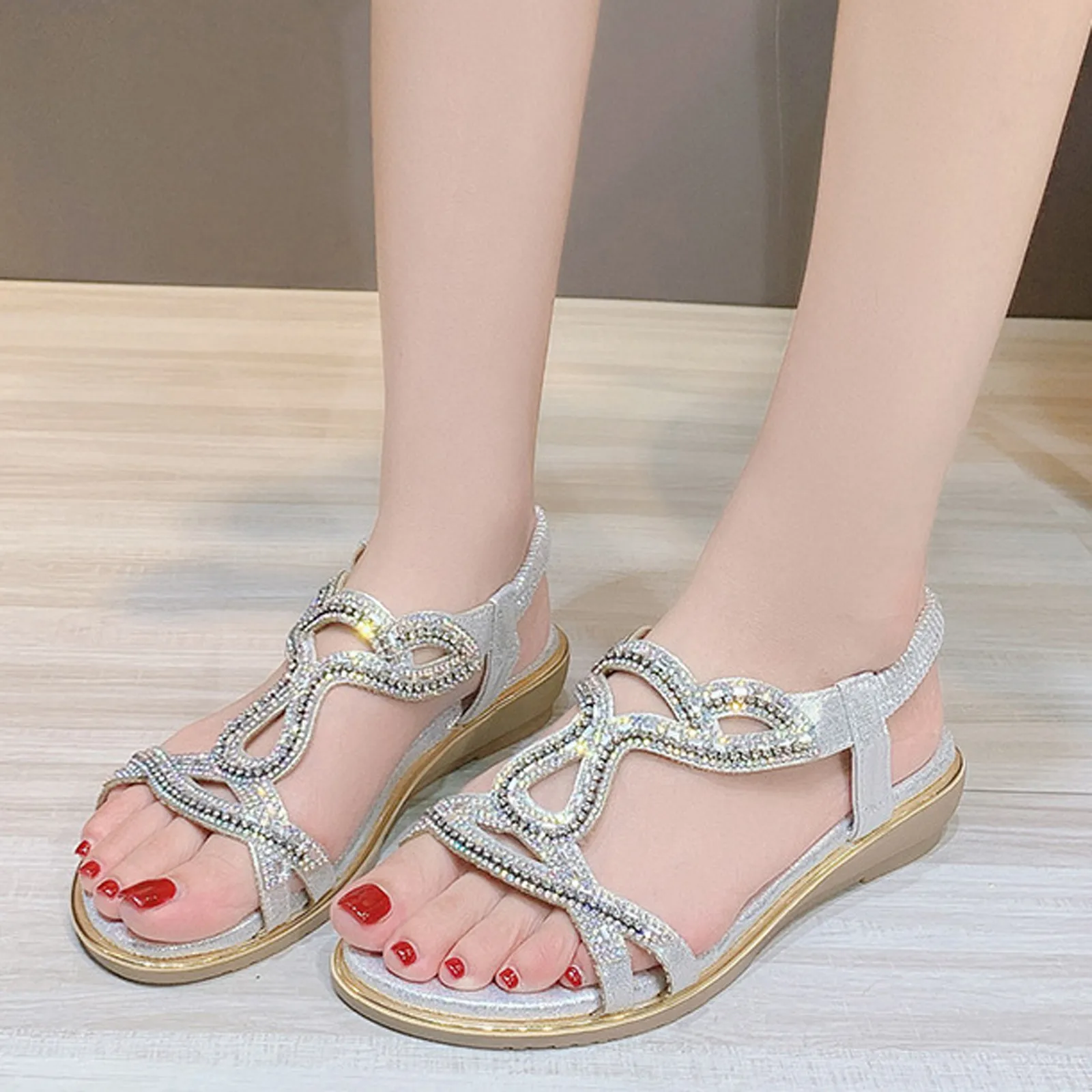 

Женские босоножки с открытым носком, удобные мягкие сандалии в богемном стиле, большие размеры, лето 2023