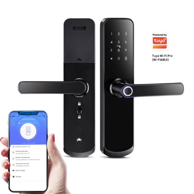 

2022 Newest Smart Wifi App Fingerprint Digital Locks Biometric Electronic Waterproof Mortise Wi-Fi Tuya Door Lock