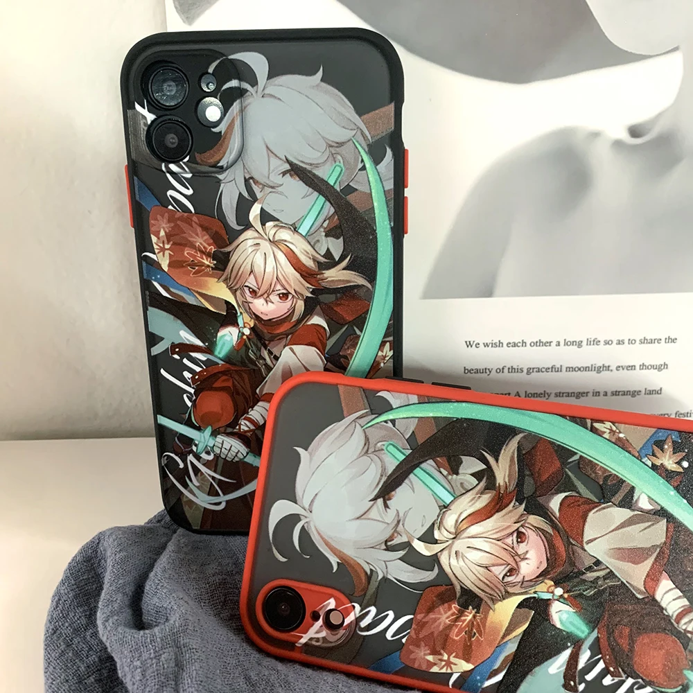 

Kaedehara Kazuha Phone Case For IPhone 13 12 11 Pro Max Xs Xr X 7 8 Plus Genshin Impact Matte Translucent Cover DIY Custom Funda